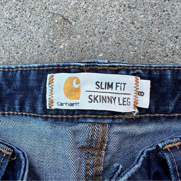 Carhartt slim fit Layton Bermuda Shorts skinny leg jean shorts Size 8 - Picture 3 of 6